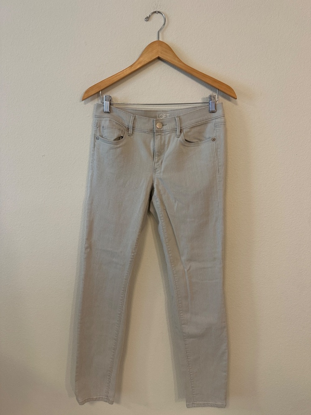LOFT Modern Skinny Light Gray Stretch Jeans Women's 28/6 Mid Rise